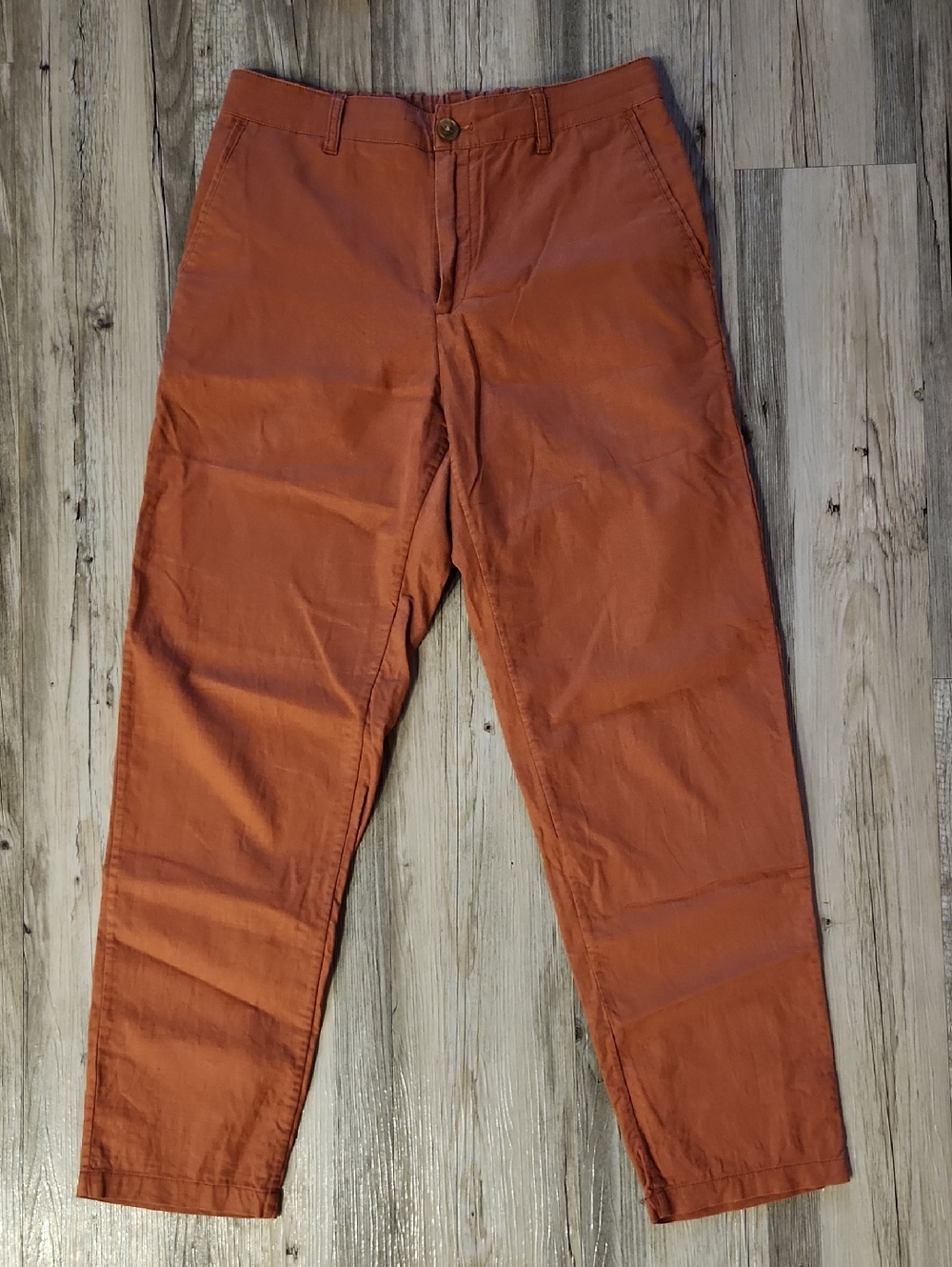 Uniqlo Cotton Linen Teracotta Straight Pants Size S